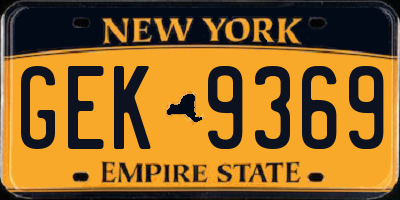 NY license plate GEK9369