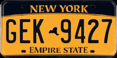 NY license plate GEK9427