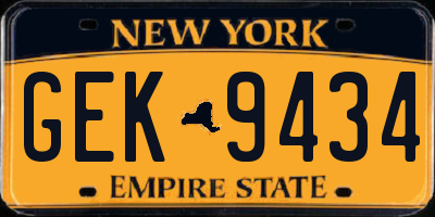 NY license plate GEK9434