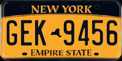 NY license plate GEK9456