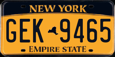 NY license plate GEK9465