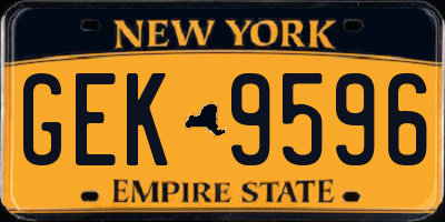 NY license plate GEK9596