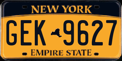 NY license plate GEK9627