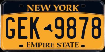 NY license plate GEK9878