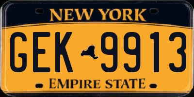 NY license plate GEK9913