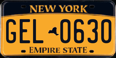 NY license plate GEL0630