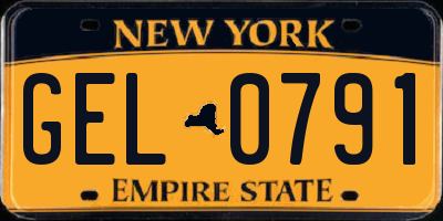NY license plate GEL0791