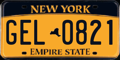 NY license plate GEL0821