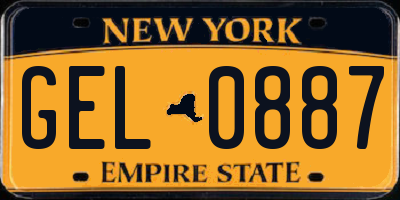 NY license plate GEL0887