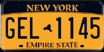 NY license plate GEL1145