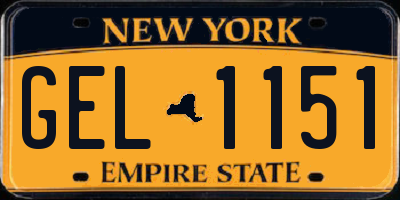 NY license plate GEL1151