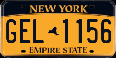 NY license plate GEL1156