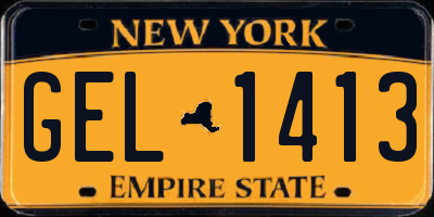 NY license plate GEL1413