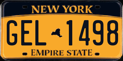 NY license plate GEL1498