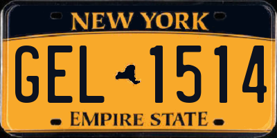 NY license plate GEL1514