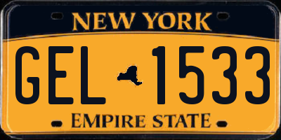 NY license plate GEL1533