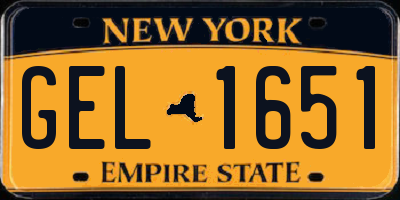 NY license plate GEL1651