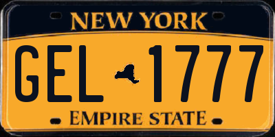 NY license plate GEL1777
