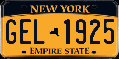 NY license plate GEL1925