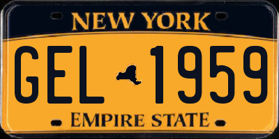 NY license plate GEL1959
