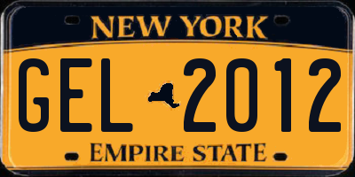 NY license plate GEL2012