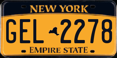 NY license plate GEL2278