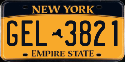 NY license plate GEL3821