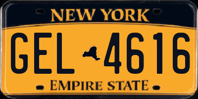 NY license plate GEL4616