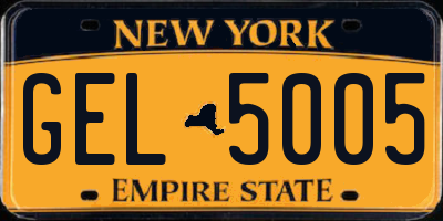 NY license plate GEL5005