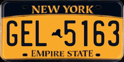NY license plate GEL5163