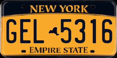 NY license plate GEL5316