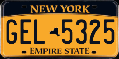 NY license plate GEL5325