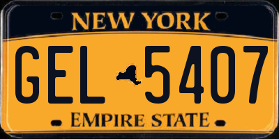 NY license plate GEL5407