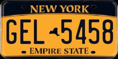 NY license plate GEL5458