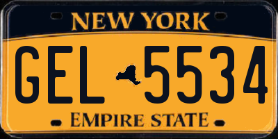 NY license plate GEL5534
