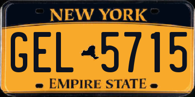 NY license plate GEL5715