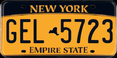 NY license plate GEL5723