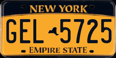 NY license plate GEL5725