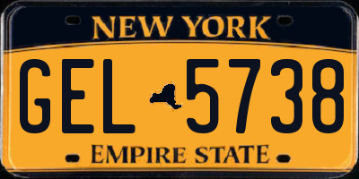 NY license plate GEL5738