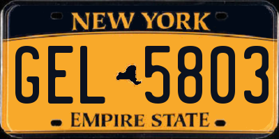 NY license plate GEL5803