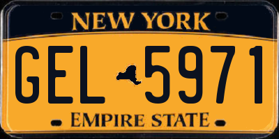 NY license plate GEL5971