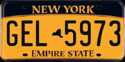 NY license plate GEL5973