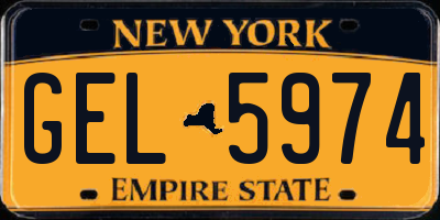 NY license plate GEL5974