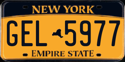 NY license plate GEL5977