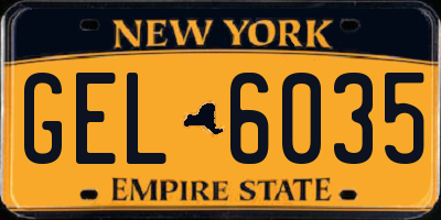 NY license plate GEL6035