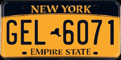 NY license plate GEL6071