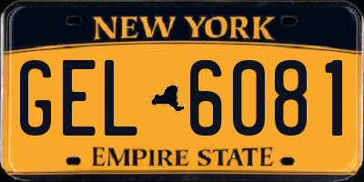 NY license plate GEL6081