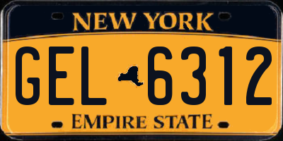 NY license plate GEL6312