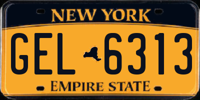 NY license plate GEL6313