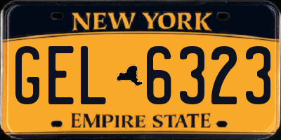 NY license plate GEL6323